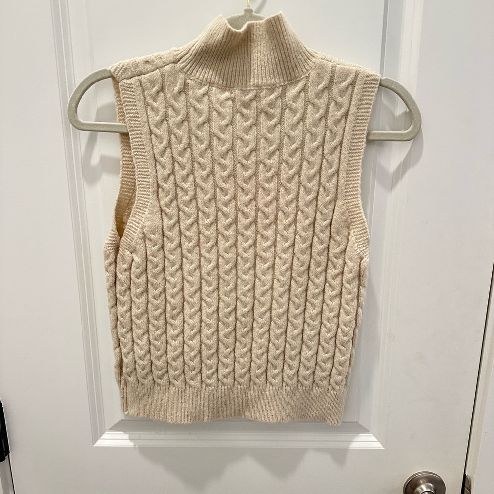 Cable Knit Cream Sweater Vest